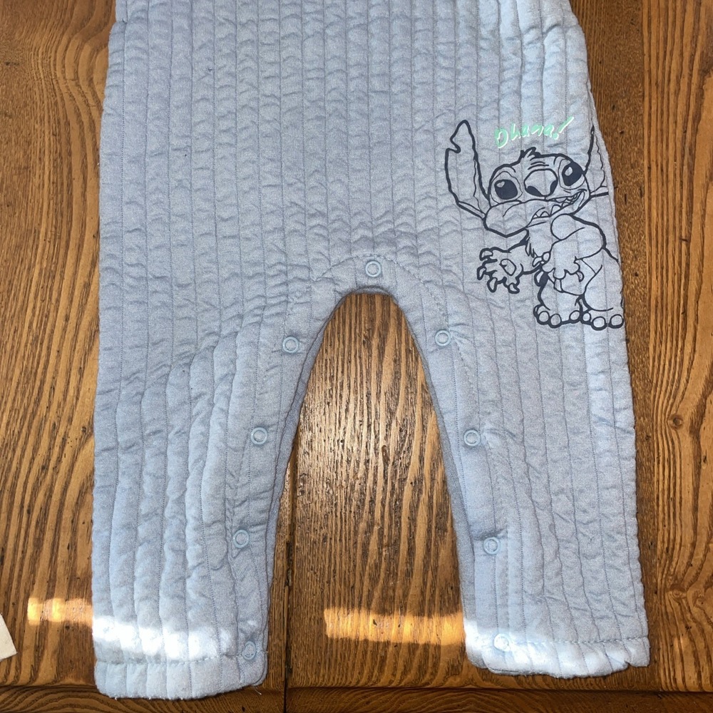 Disney 18 mo Lilo & Stitch quilted soft overalls blue‎ Ohana!
